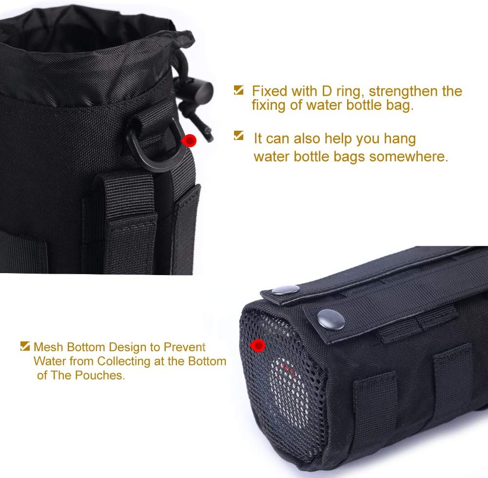 Upgraded Tactical Water Bottle Holder | Molle Pouch for Travel & Hydration
