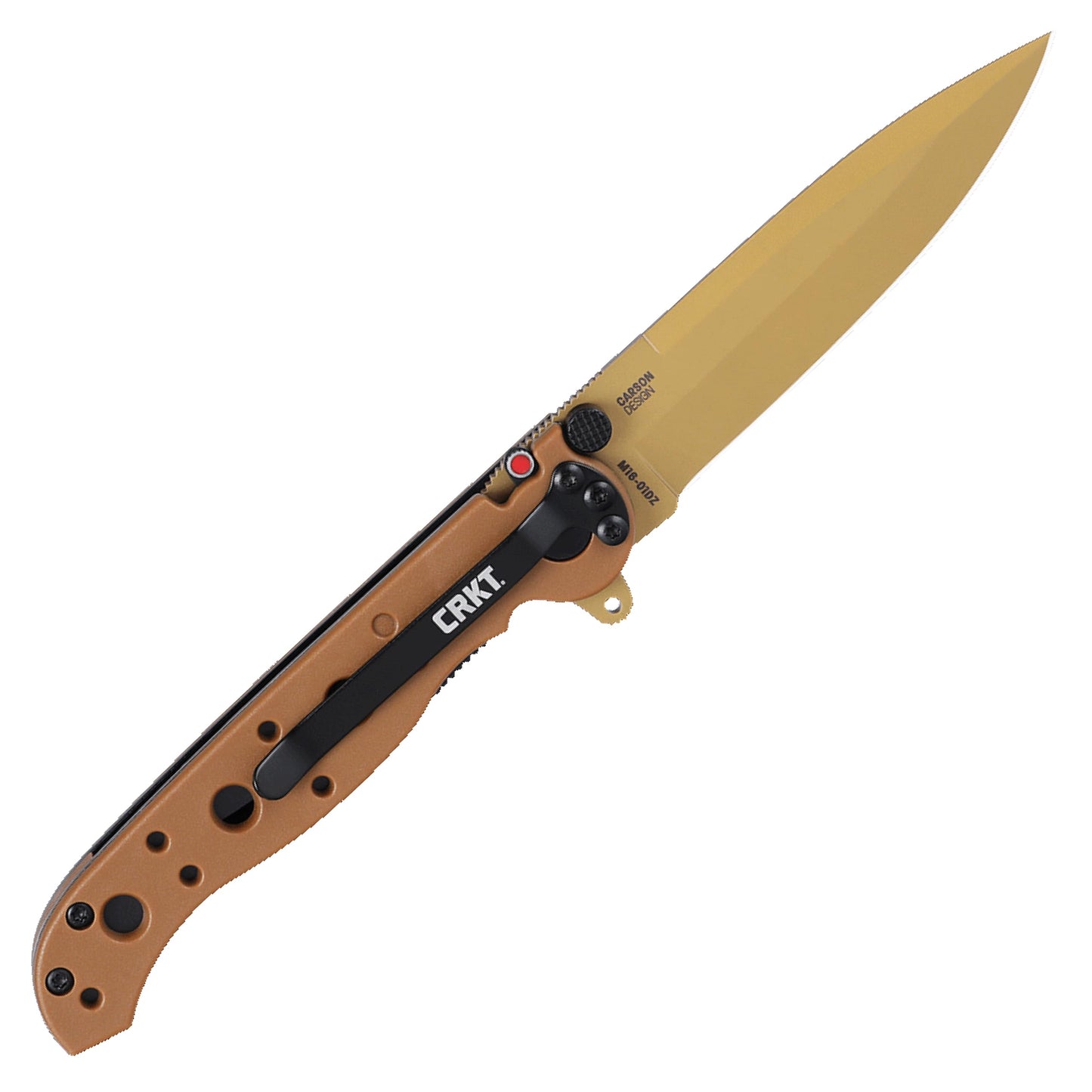 CRKT M16-01DZ Everyday Carry Folding Knife: Spear Point with D2 Steel Blade, Glass-Reinforced Nylon Handle, Liner Lock, M16-01DZ