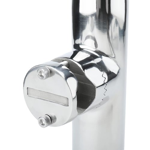 NovelBee 2pcs Stainless Tournament Style Clamp on Fishing Rod Holders,Rail Mount Fishing Rod Pole Holder for Marine Boat Yacht (for Rails 7/8" to 1")
