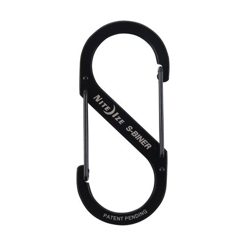 Nite Ize S-Biner Stainless Steel Dual Carabiner - Multi Purpose Dual Carabiner Clip - Great for Camping Supplies & Hiking Essentials - Secure Key Holder - Size 4, Black (5 Pack)
