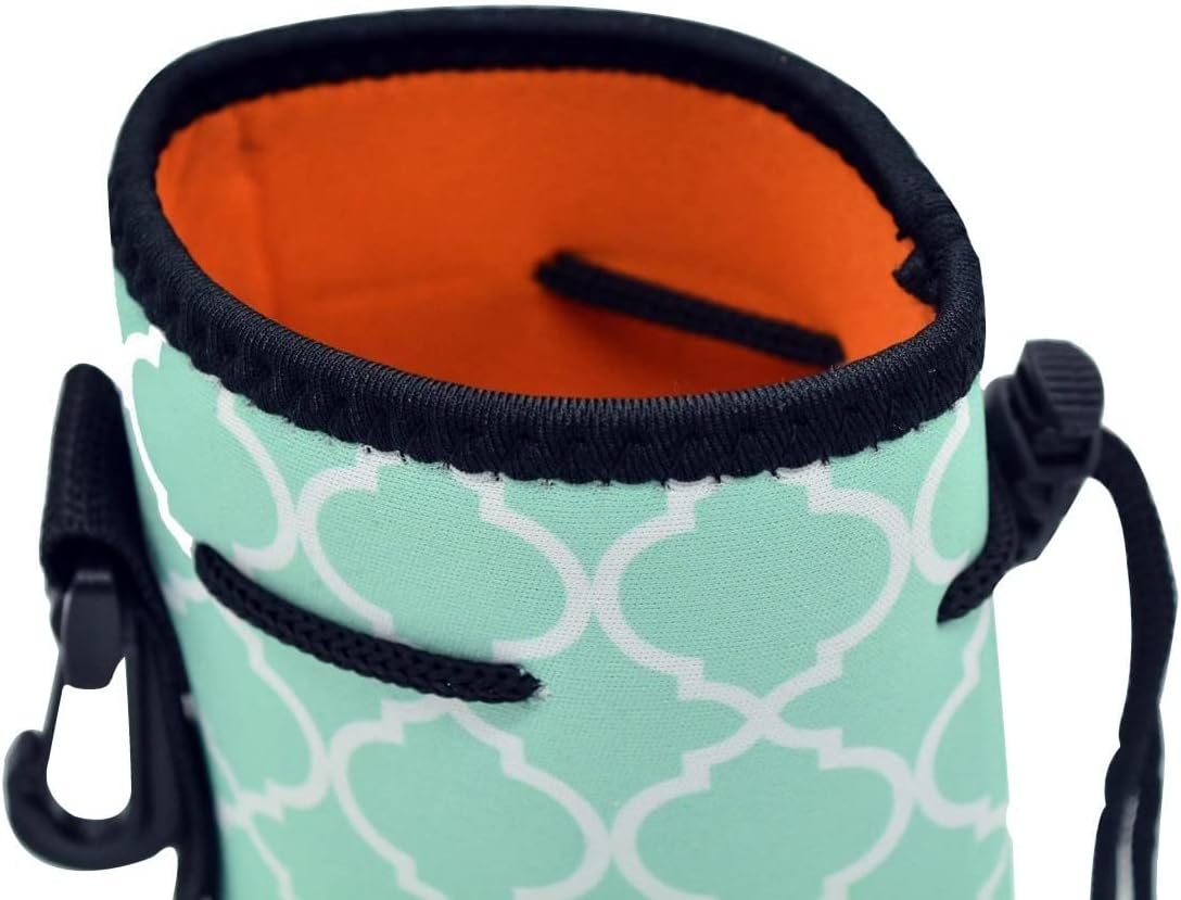 Protable Neoprene Insulated Water Drink Bottle Cooler Carrier Cover Sleeve Tote Bag Pouch Holder Strap for Kid Children Women Men Biker Travel Cycling Climbing Sports (HOT Blue 2PACK)