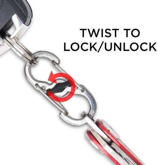 KeySmart 10 Pack Quick Disconnect Key Carabiners - Quick Release Dual and Mini Carabiner Clip, Stay Organized with Carabiner Keychains Clip, Easy Twist to Lock and Unlock, Never Lose Your Keys