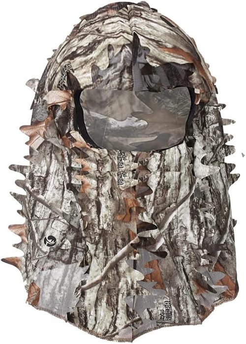 Waxaya Lightweight Camo Face Mask Hats Ghillie Camouflage Headwear 3D Leafy Full Cover Head Hood Turkey Hunting Accessories