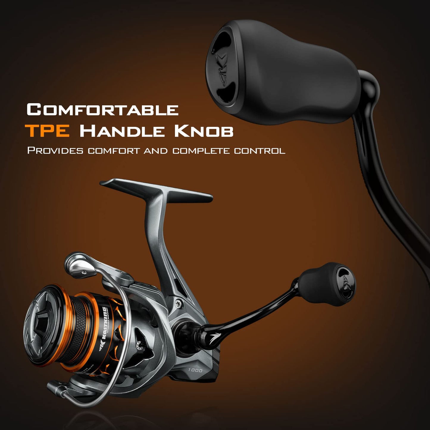 KastKing Kestrel Carbon Spinning and Ice Fishing Reel 1000 SFS Carbon Body, lightweight and weighs 4.6 Oz, Full carbon fiber frame, 10+1 stainless-steel double shielded Ball Bearings, 6.2:1 Gear Ratio