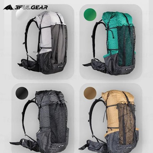 Acqorad 3F UL GEAR QiDian Pro UL 46+10L Backpack Outdoor Climbing Bag Camping Hiking Bags UHMWPE ultralight (Black)