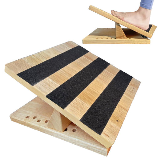 KIJO Studio Professional Wooden Calf Stretcher Slant Board 500 lbs Weight Capacity 16-Angle Adjustable Incline Calf Stretch Slant Board for Calf Stretching Exercise Squat & Physical Therapy Non-Slip