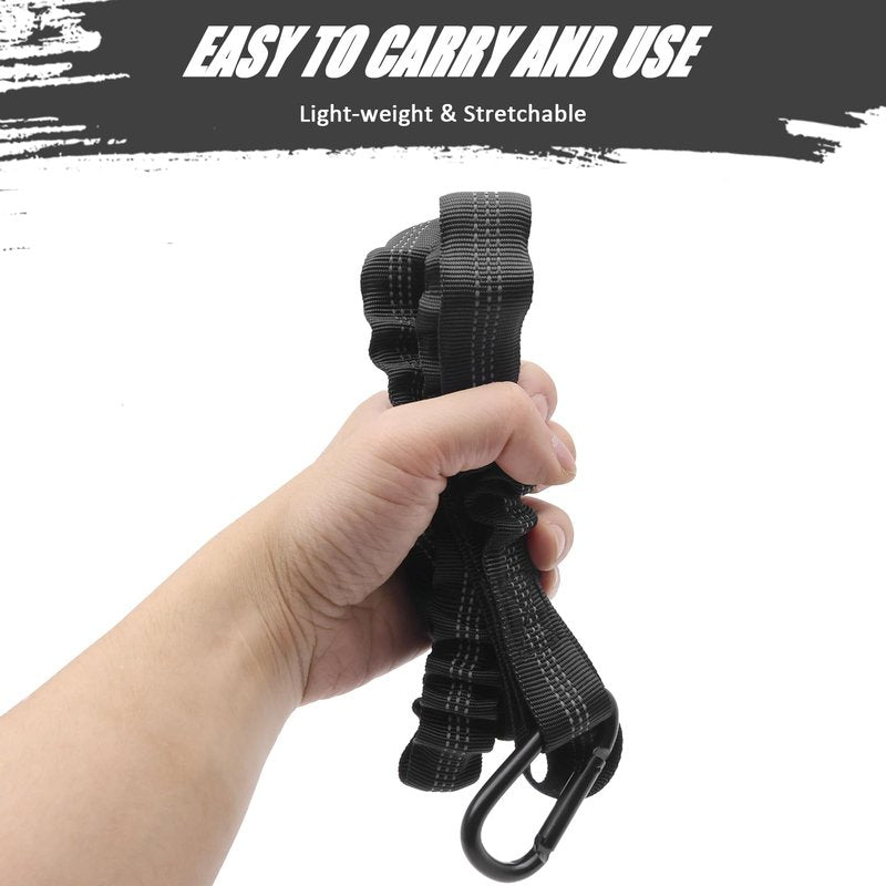 KOETSU Stretchable Kayak Paddle Leash - Elastic Bungee Cord with Quick-Release Clip, Adjustable Floating Rope for Kayak, Canoe, SUP, Paddleboard Accessories(Black)