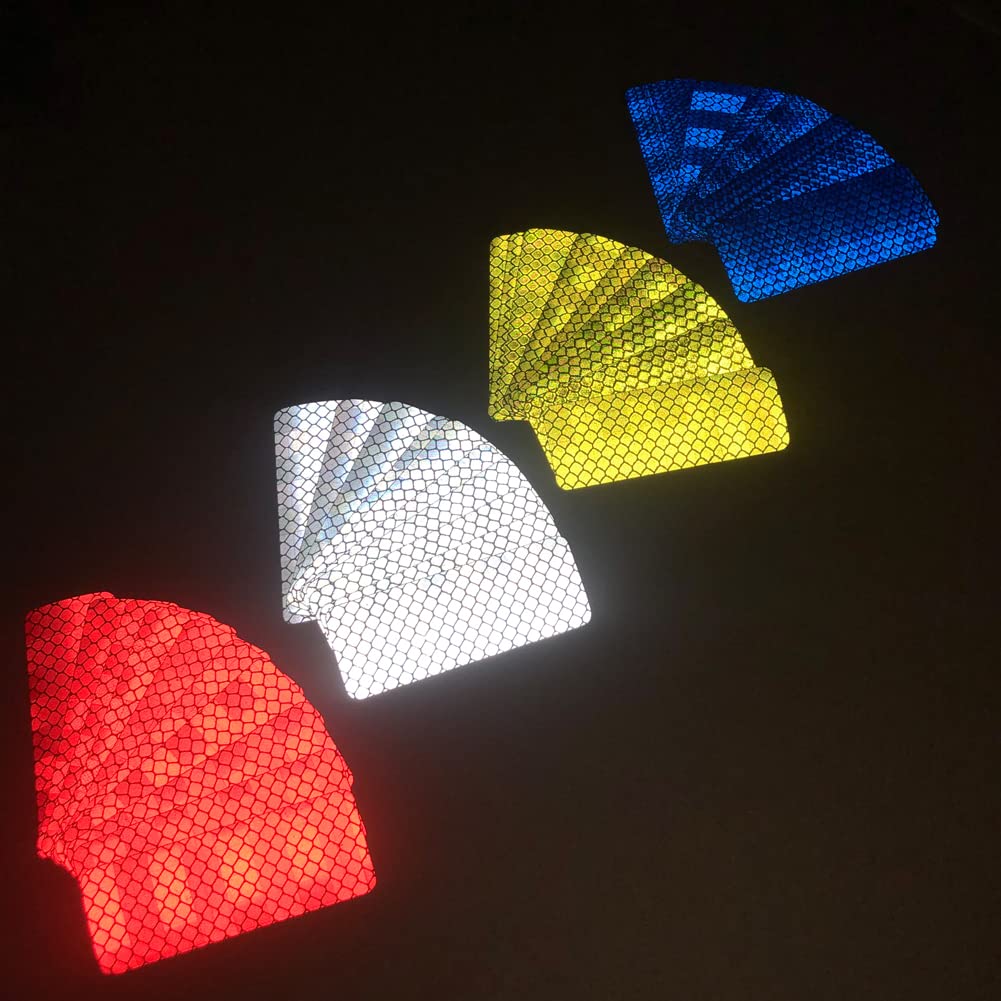 68Pcs Warning Reflective Stickers, Reflective Decals Waterproof Reflector Tapes, Night Visibility Adhesive Reflector Stickers for Motorcycle Bicycle Clothing Car Trunks Backpacks