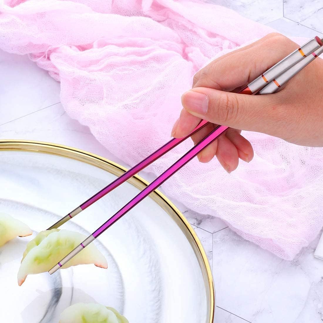 3 PCS Outdoor Flatware Set Fork Spoon Chopsticks/Travel Flatware Set with a Case