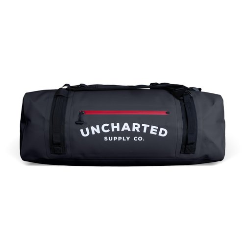 Uncharted Supply Co. The Vault Waterproof Duffel Bag - Airtight bag with Backpack Straps, Carry-On Size, Perfect for travel, boating, camping, recreation. (Black, 65L)