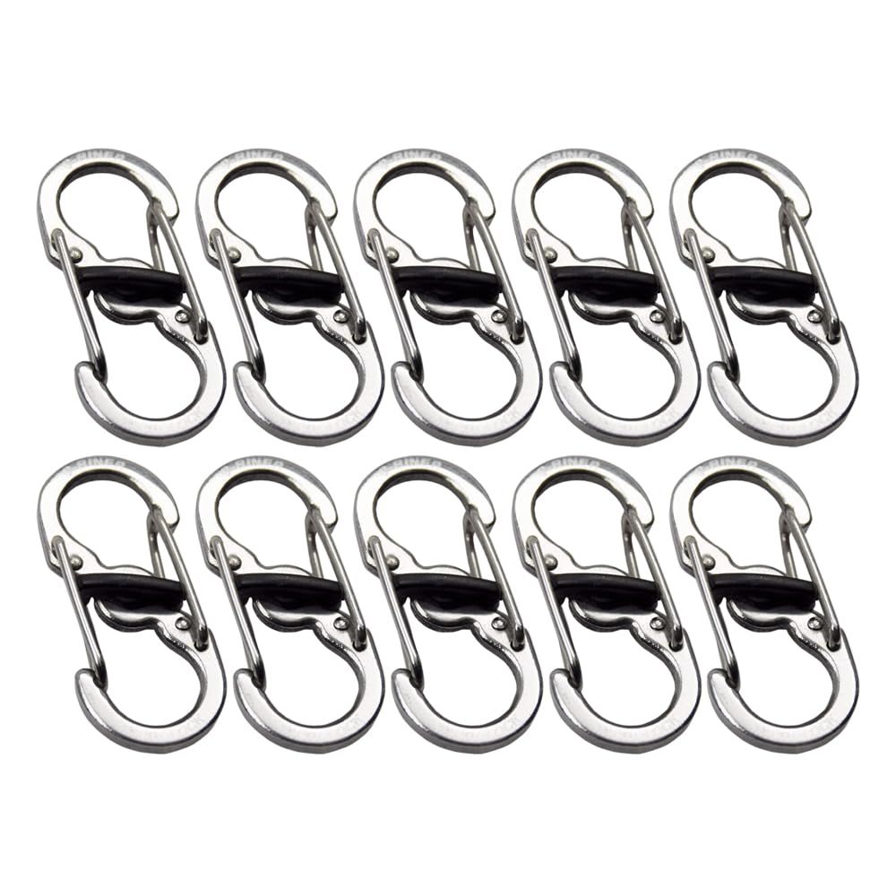 KeySmart 10 Pack Quick Disconnect Key Carabiners - Quick Release Dual and Mini Carabiner Clip, Stay Organized with Carabiner Keychains Clip, Easy Twist to Lock and Unlock, Never Lose Your Keys