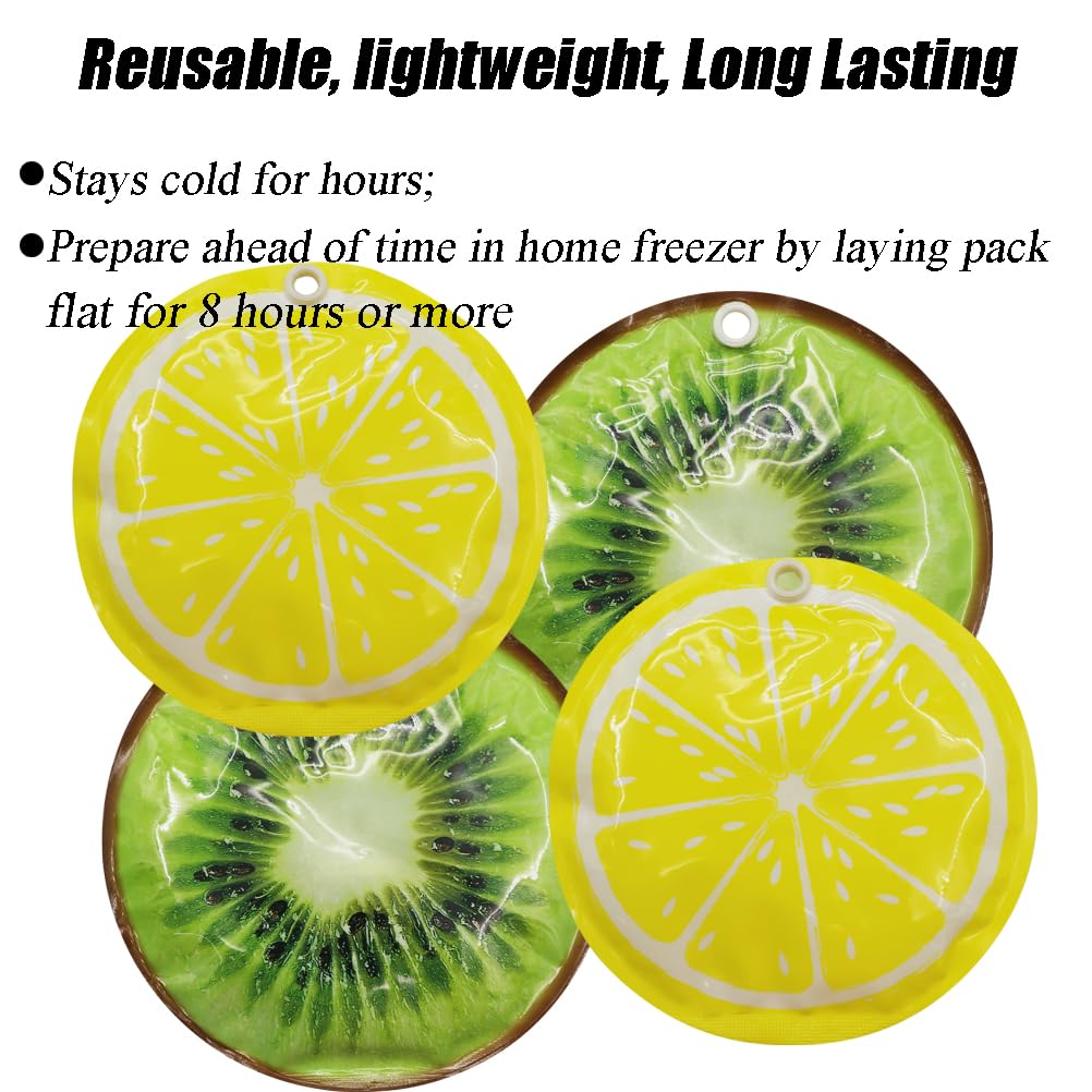 (4PCS) I Freezer Packs for Kids,Gel Ice PackReusable Hot and Cold Gel Ice Packs for Injuries, Ice Pack, Reusable Freezer Packs Long Lastingce Packs Cooler Lunchbox, Ice Pack for Camping,