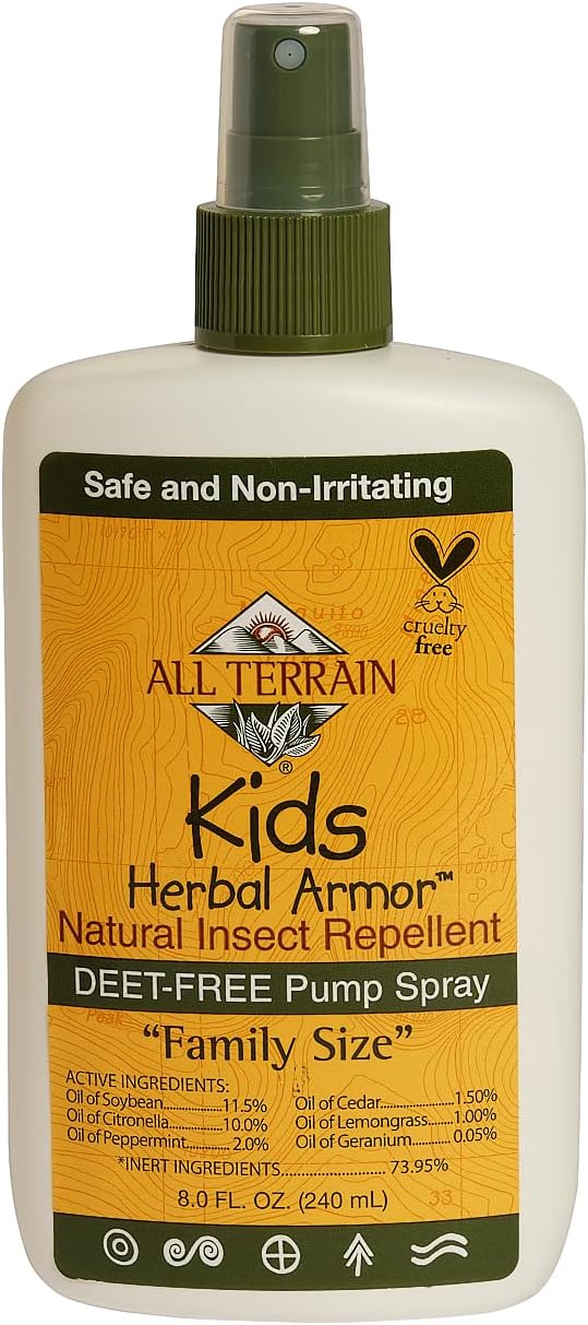 Kids Herbal Armor DEET-Free Pump Spray 4oz. Insect Repellent, Plant-Based and All-Natural Bug Repellent, Safe for Family and Pets, Mosquito and Bug Protection