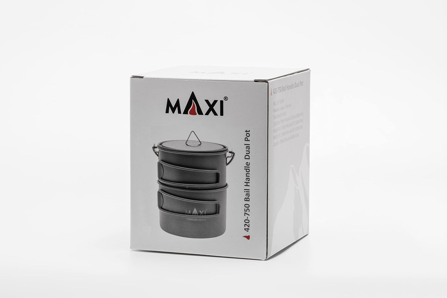 Titanium Stackable 750ml Pot & 420ml Bowl Set with Bail Handle – Space-Saving, Lightweight, Ideal for Outdoor Cooking