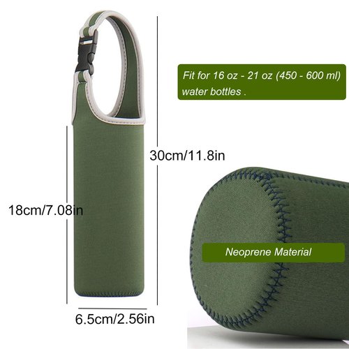TuNan 3PCS Water Bottle Carrier 16oz-21oz, Neoprene Sleeve Cup Holder Pouch with Carrying Handle for All Portable Sport Water Bottle