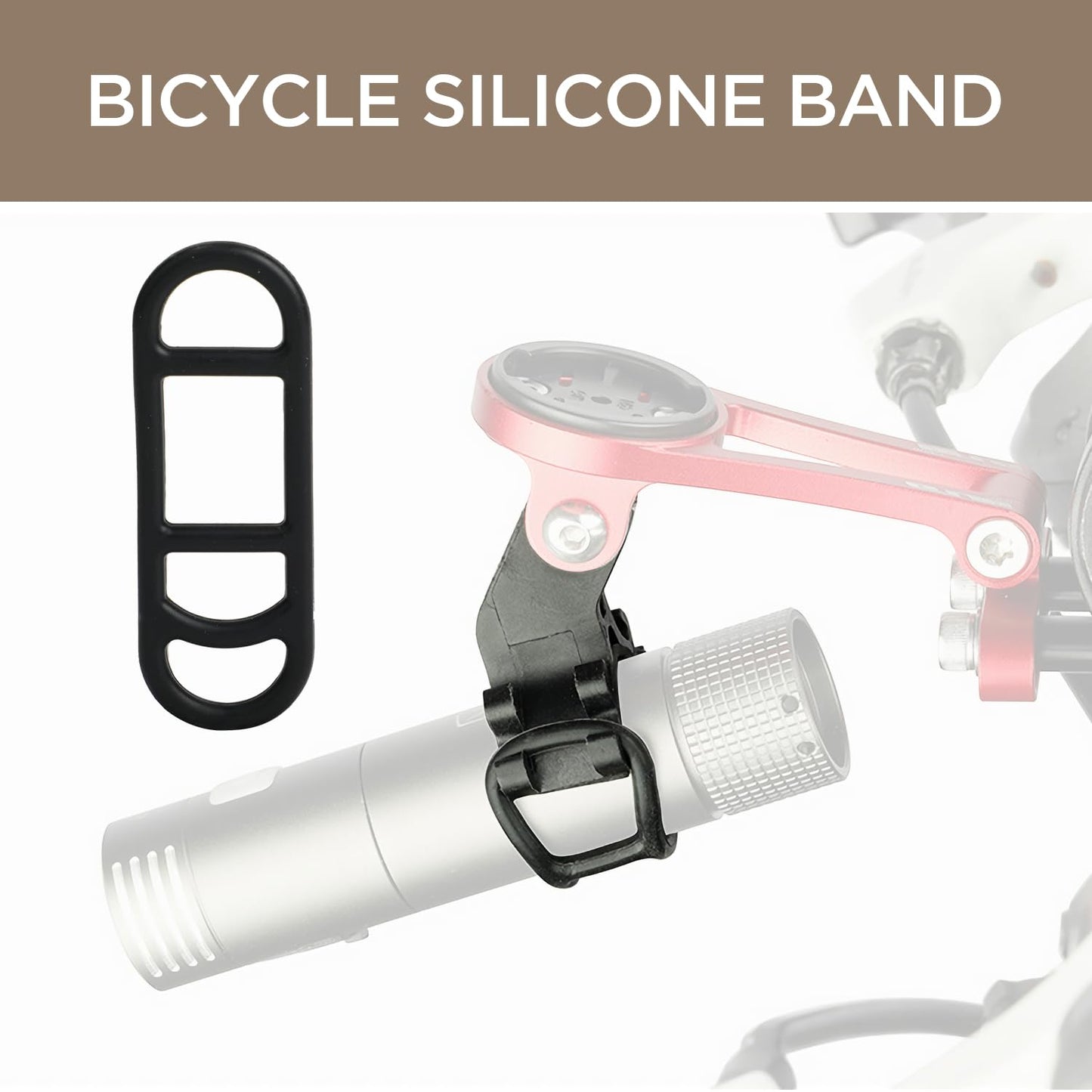 10PCS Bike Silicone Mount Band, Bicycle Light Fastening Straps, Universal Adjustable Bike Light Mount Bands (Black)
