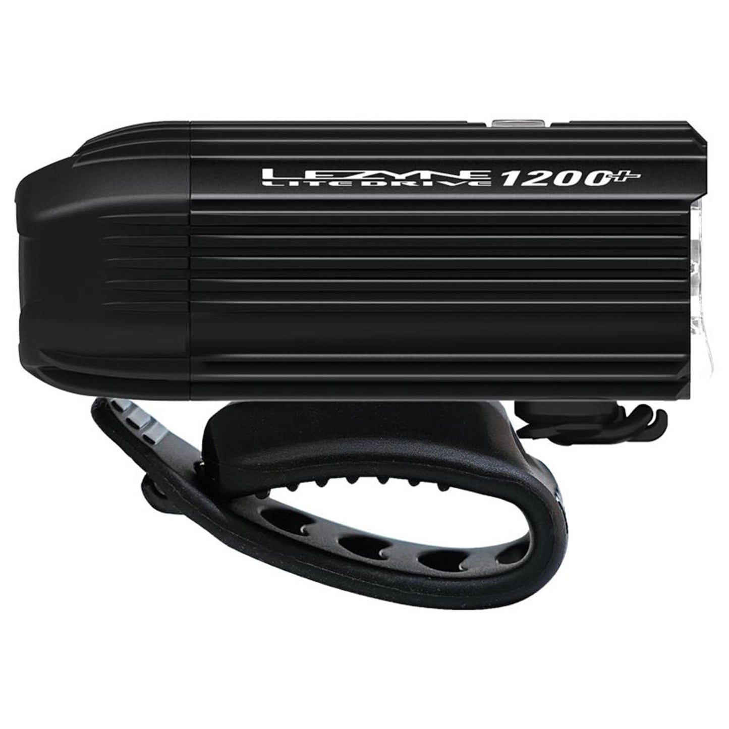 LEZYNE Lite Drive 1200+ Bicycle Durable USB Rechargeable IPX7 Waterproof White LEDs Front Light w/Multiple Solid & Flash Modes | Rubber Mounting Strap Included, Satin Black, 1200 Lumens/USB-C