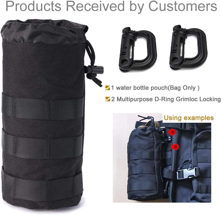 Upgraded Tactical Water Bottle Holder | Molle Pouch for Travel & Hydration
