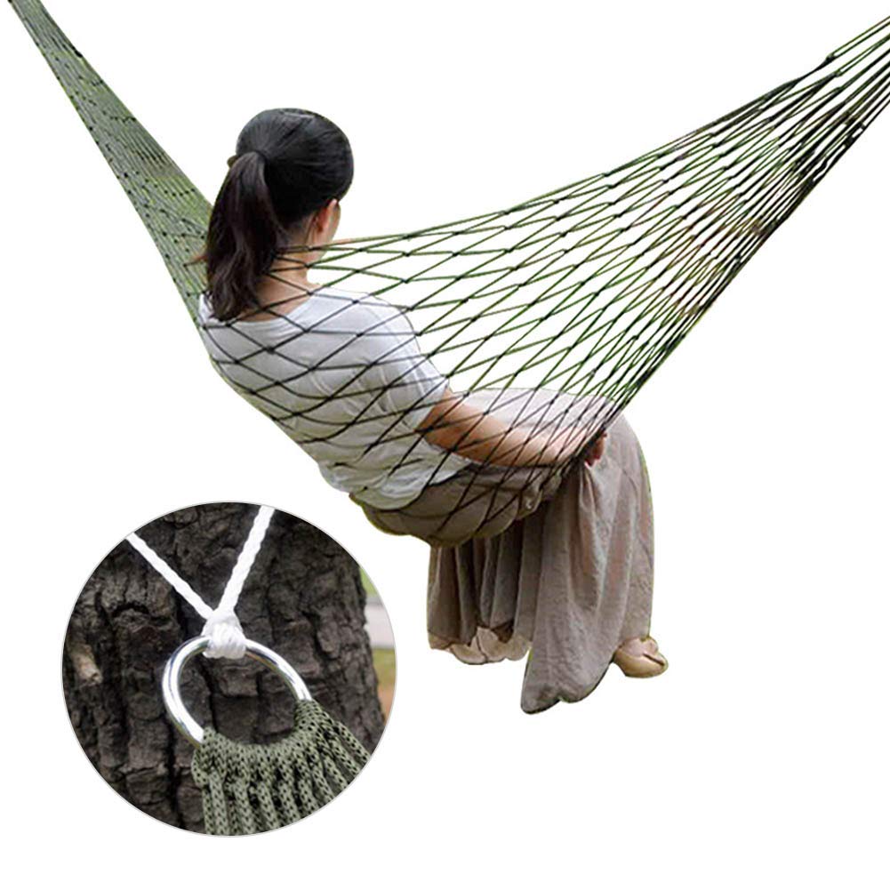 Keenso Camping Hammock,Portable Hammock Mesh Rope Hammocks for Outside, Hiking, and Travel