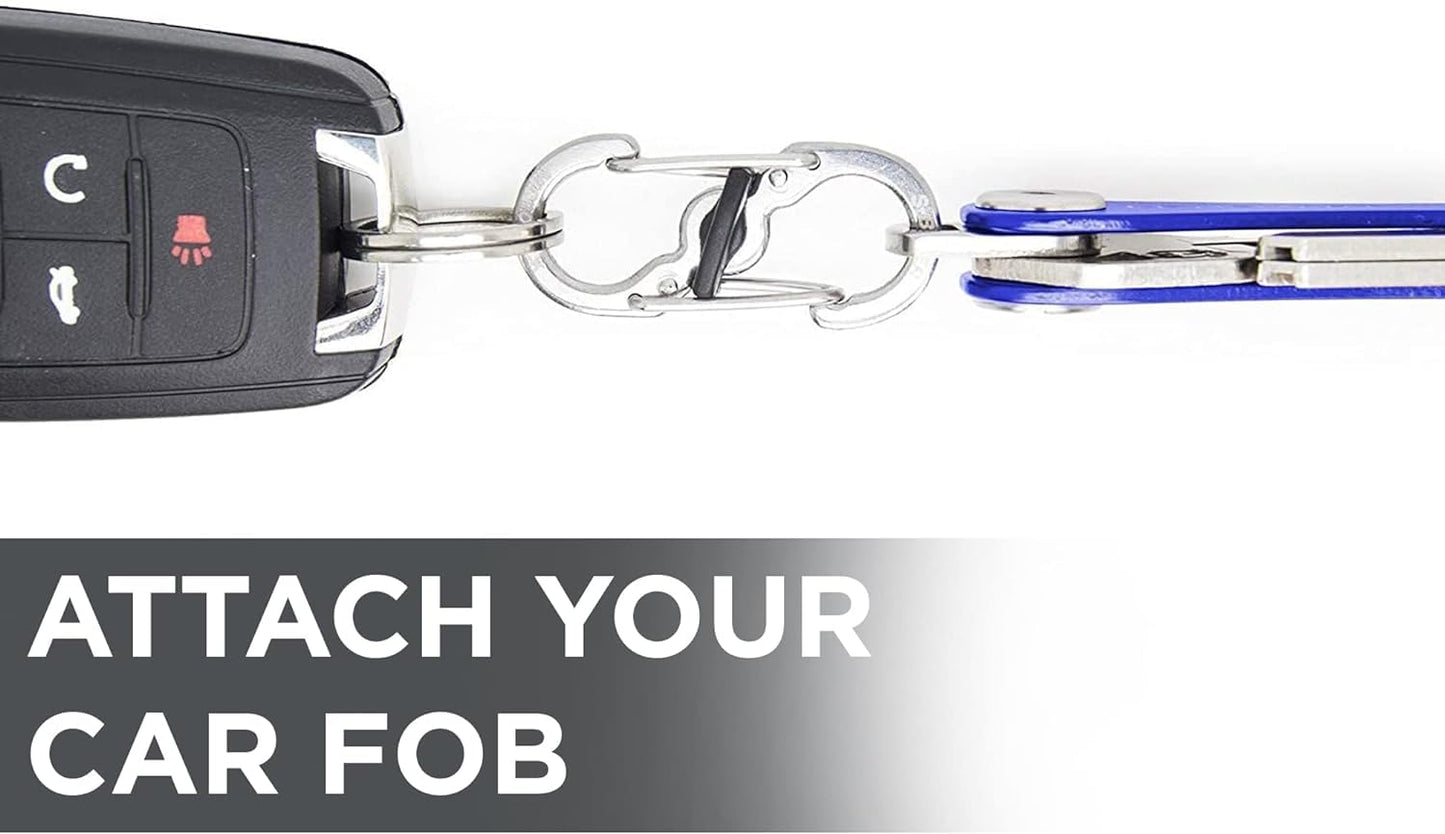 KeySmart 10 Pack Quick Disconnect Key Carabiners - Quick Release Dual and Mini Carabiner Clip, Stay Organized with Carabiner Keychains Clip, Easy Twist to Lock and Unlock, Never Lose Your Keys