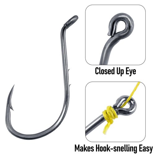 Dr.Fish 100 Pack Octopus Hooks Baitholder Fishing Hooks for Saltwater & Freshwater Live Bait Fishing, Bass Walleye Striper #1