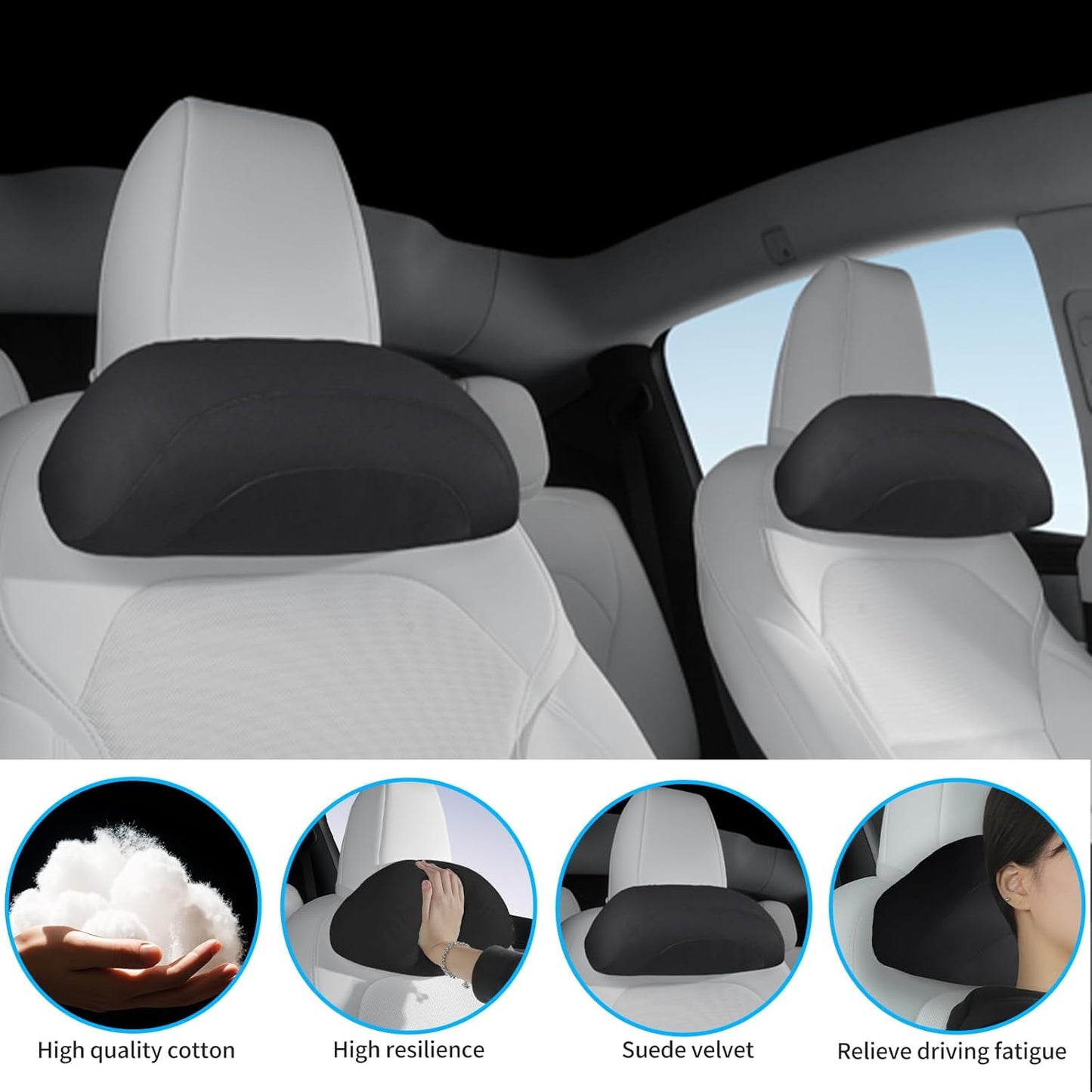 Lumbar Support Pillow Ergonomic Memory Foam Lumbar Pillow for Lower Back Pain Relief - Back Cushion for Driving, Chair Support for Car, Office & Gaming Chairs (Black, 1PC)