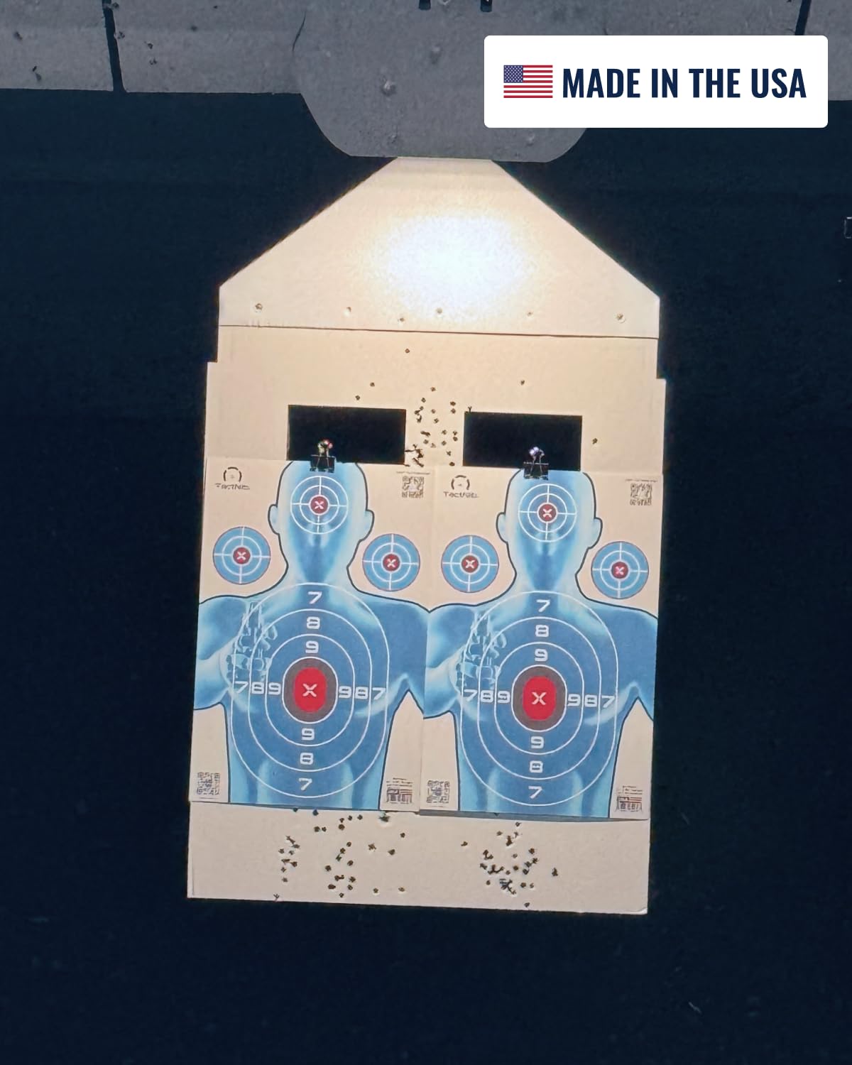 TactNib - Half-Size Silhouette Paper Targets - 12 x 18 Inches Cardstock - Made in USA - 25 Pack - PN P01G01-025T- Free Mobile App
