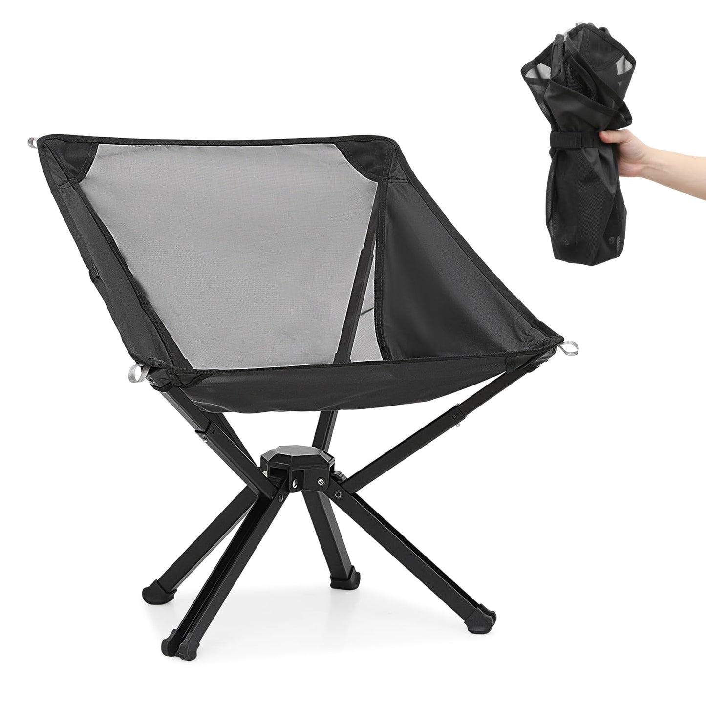 MADOG Camping Chairs for Adults, Lightweight Portable Folding Camping Compact Outdoor Beach Camp Foldable Backpacking Chair with Straps to Bind for Hiking Lawn Picnic Travel, 250lbs Capacity