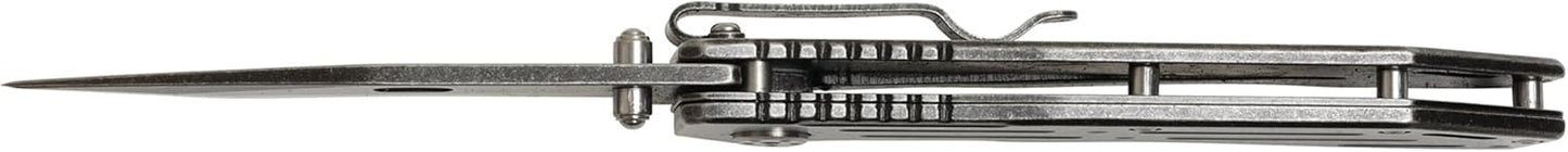 Kershaw Lifter (1302BW); Tactical Tanto Pocket Knife with 3.5 Inch 4Cr14 Steel Blackwashed Blade with Stainless Steel Blackwash Handle, SpeedSafe Assisted Opening and Deep-Carry Pocketclip; 3.2 OZ.
