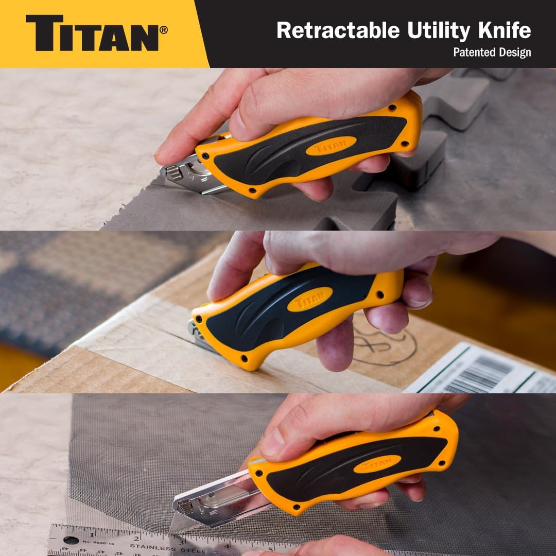 Titan 11020 Folding Pocket Utility Knife (Twin Pack - Red/Blue)