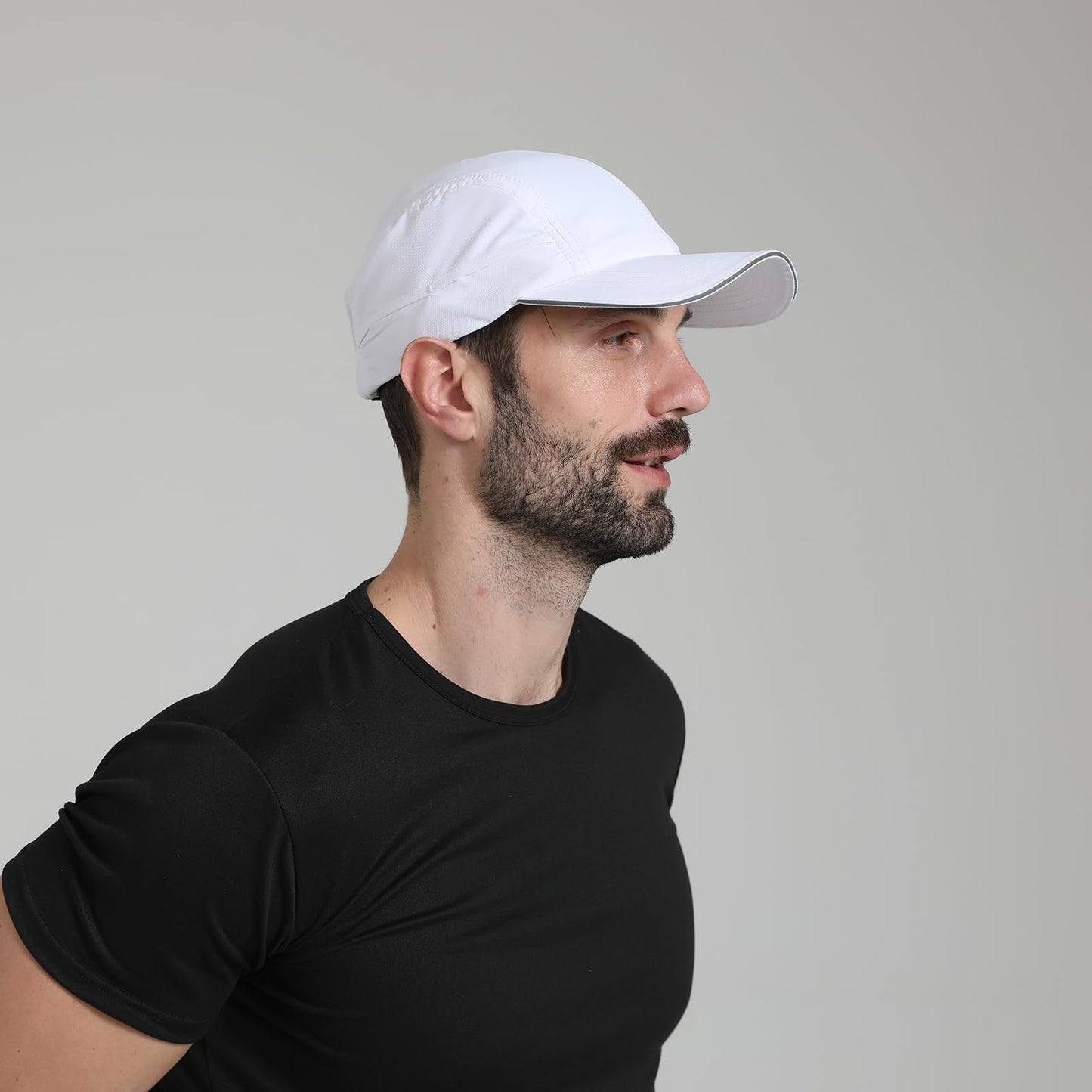 KDVOG Men's Breathable Run Hat Oversize XXL Quick Dry Sport Cap Reflective Safety Snapback Hat Adjustable Lightweight Baseball Hat Navy Blue