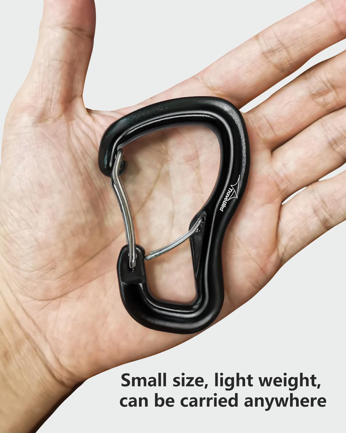 Travel Bird Heavy Duty Carabiner Clip Hook 8KN (1763 lbs), 2 PCS Ultra-Light Aluminum Caribeaners with Double Door D Ring Shape, for Hammock, Camping, Hiking, Backpacking, Dog Leash, Keychain Clip