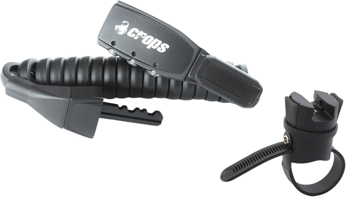 K3-BIRO Bike Lock Cable with 4mm Double Wire 4ft Black, Anti-Theft 3-Digit Resettable Combination Cable Lock with Under-Saddle Mounting Bracket