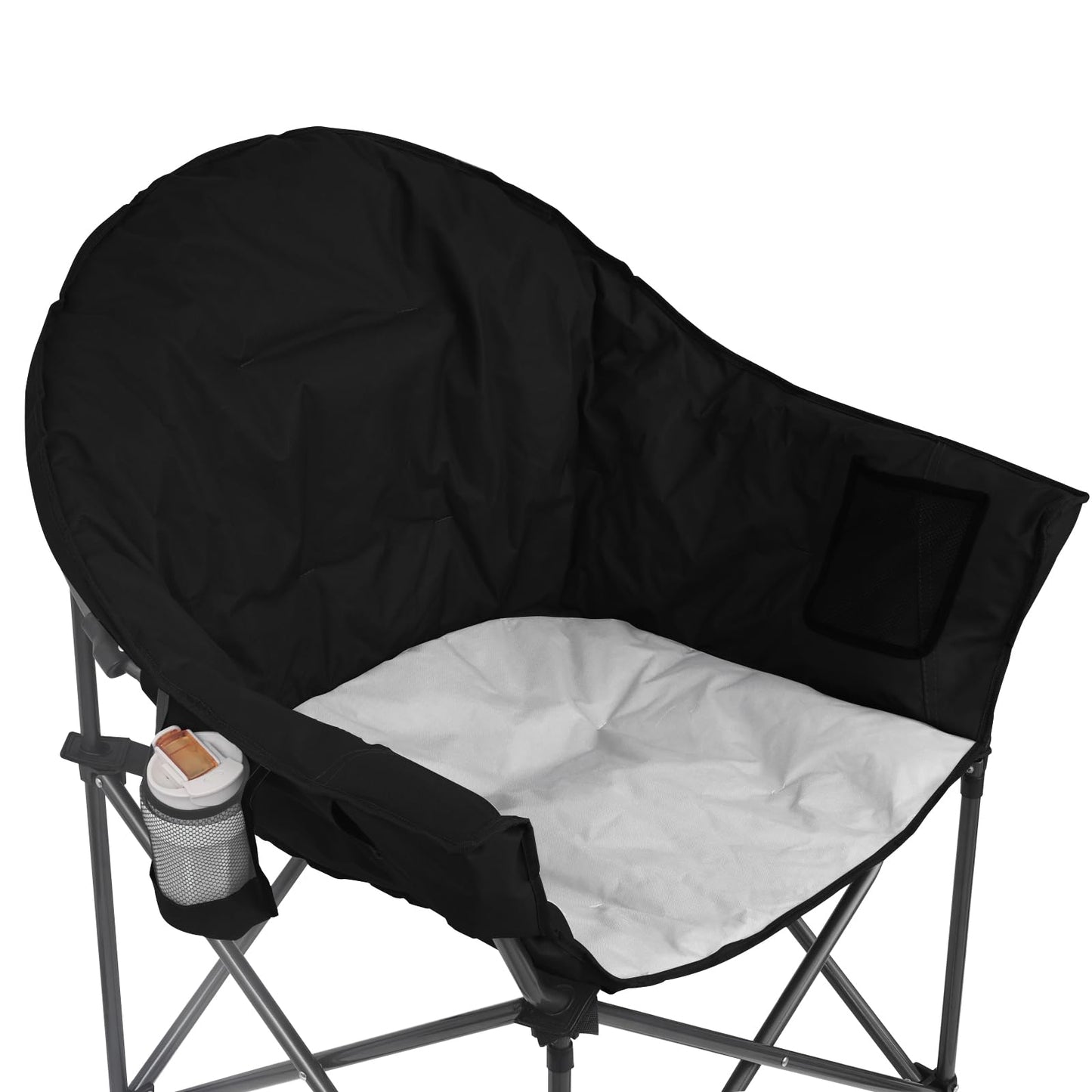 Hugespray Oversized Camping Chairs, Folding Chairs for Outside, Heavy Duty Camping Chairs for Adults with Carry Bag and Cup Holder