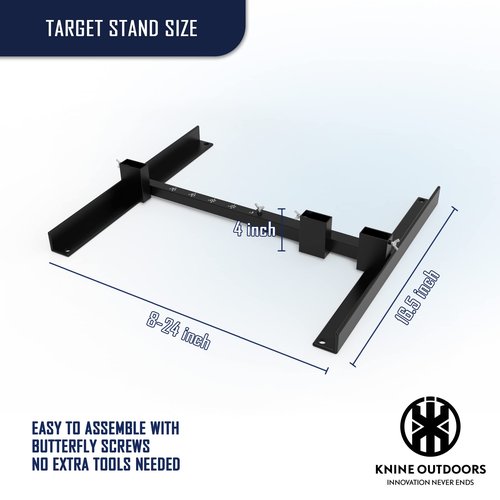 KNINE OUTDOORS 1 Pack Shooting Target Stand for Outdoors, Durable Iron Stand with Adjustable Base for Paper Targets, Includes 23x35 inch Paper Targets