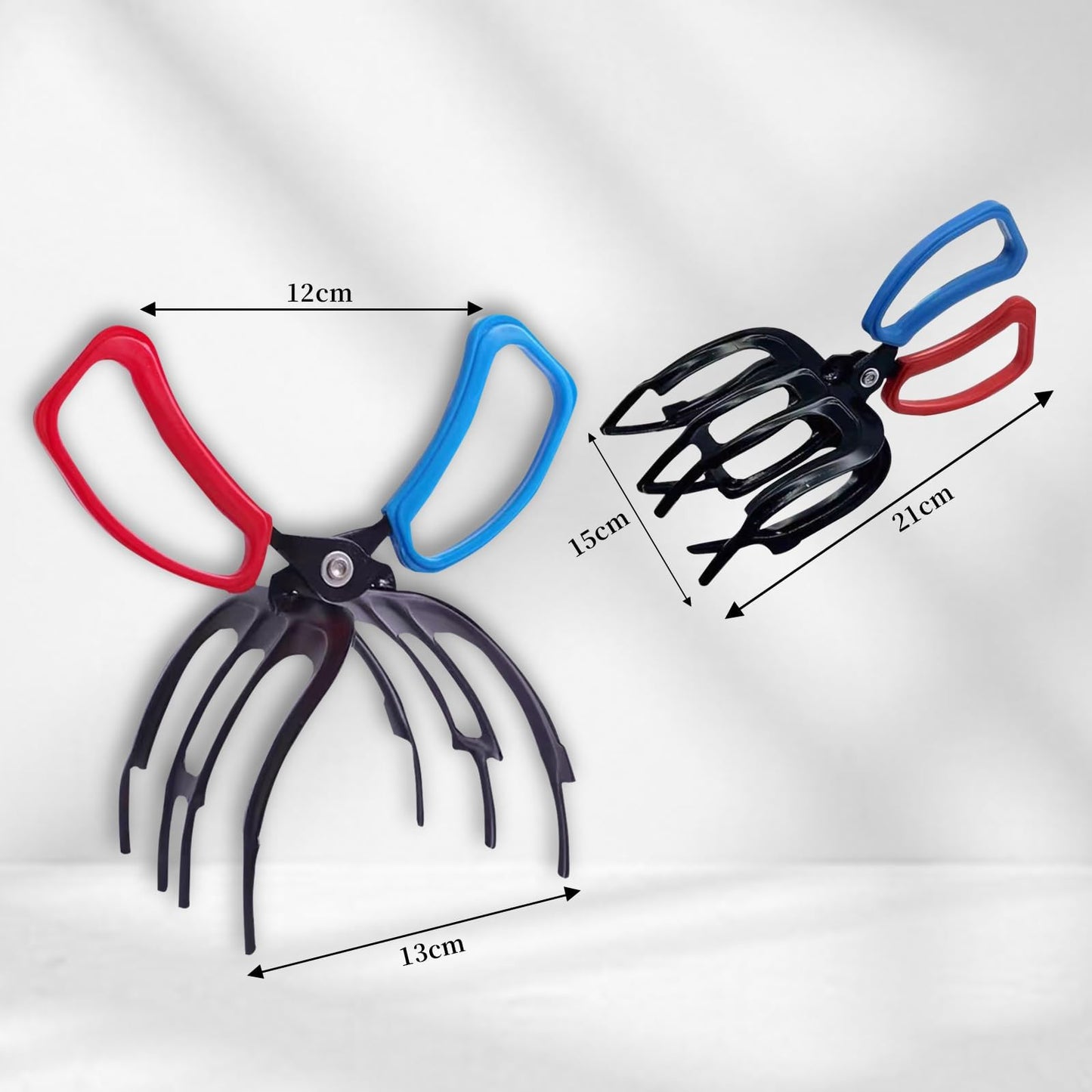 2 PCS 3 Claw Fish Gripper, Metal Fishing Pliers Gripper, Fish Control Clamp Claw Tong Grip Tackle Tool, Multi 3 Teeth Fishing Pliers for Most Freshwater Fish Grip Tackle Holder