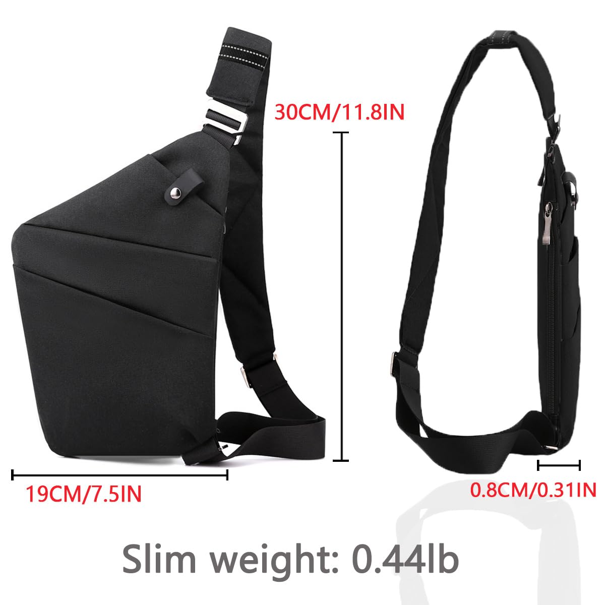 Tealots Small Sling Bag Crossbody Personal Pocket Bag Anti-Thief Chest Bags Shoulder Backpack for Travel Hiking Daypacks (A-black right hand)