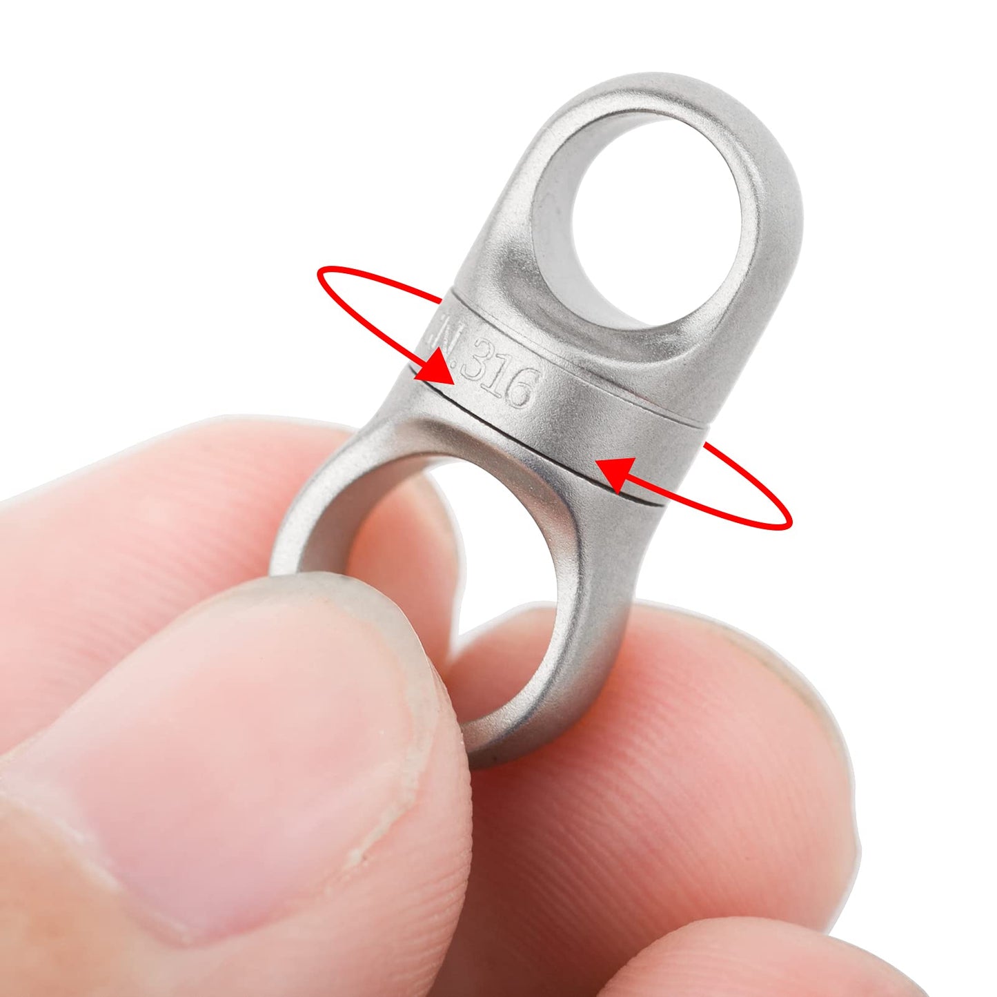 TISUR Swivel Key Chain Ring+Titanium Carabiner Key chain Ring Holder For Belt