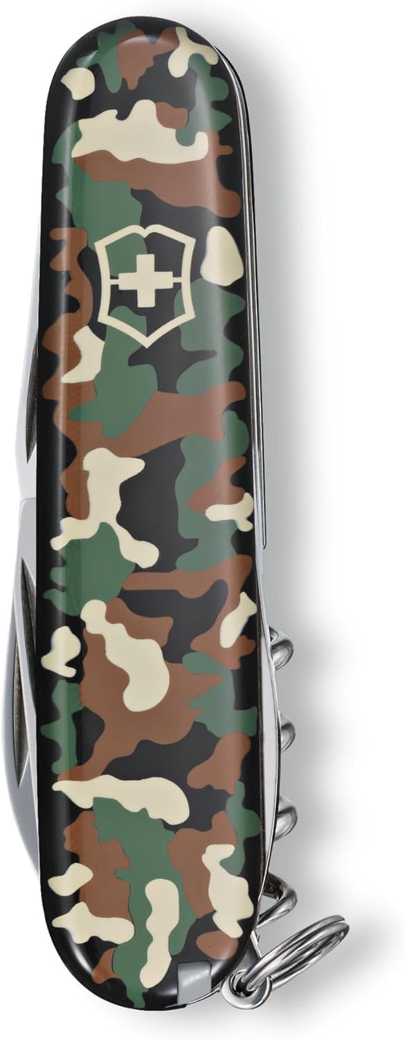 Victorinox Spartan Swiss Army Knife, 12 Functions, Swiss Made Pocket Knife with Corkscrew, Can Opener and Screwdriver - Black