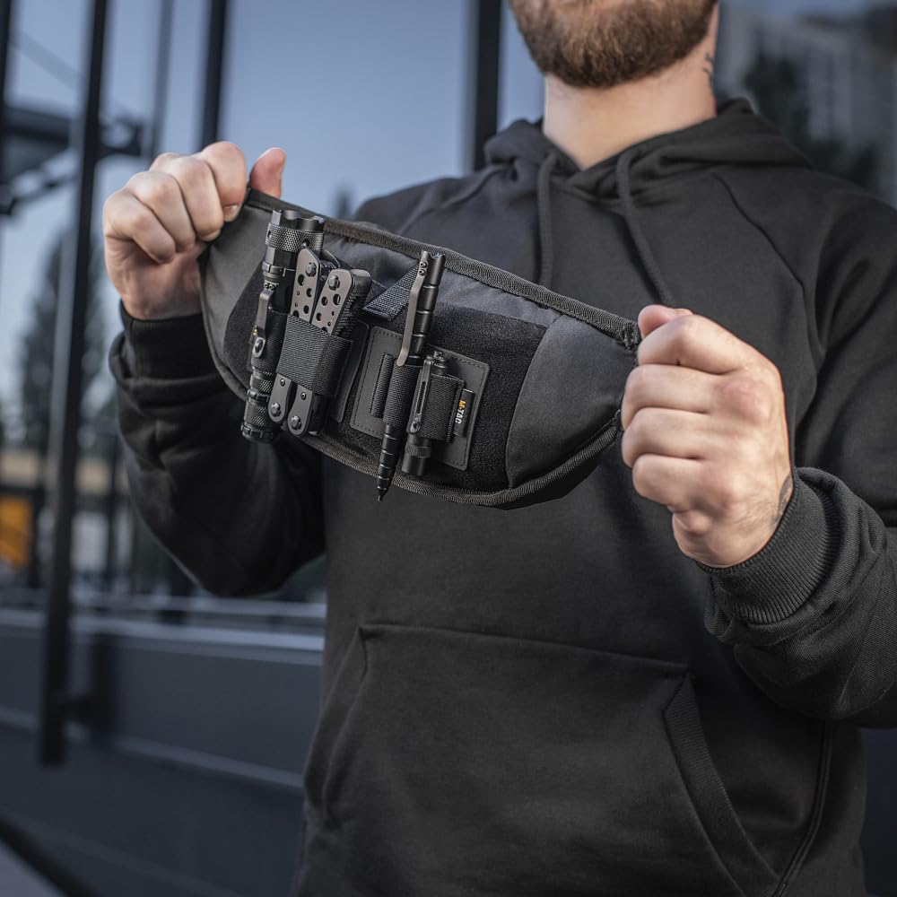 M-Tac Premium Military Tactical Mens Fanny Pack - Waist Belt Bag - Waterproof Concealed Carry Fanny Pack For Men & Women Cross Body EDC (Elite Hex Black)