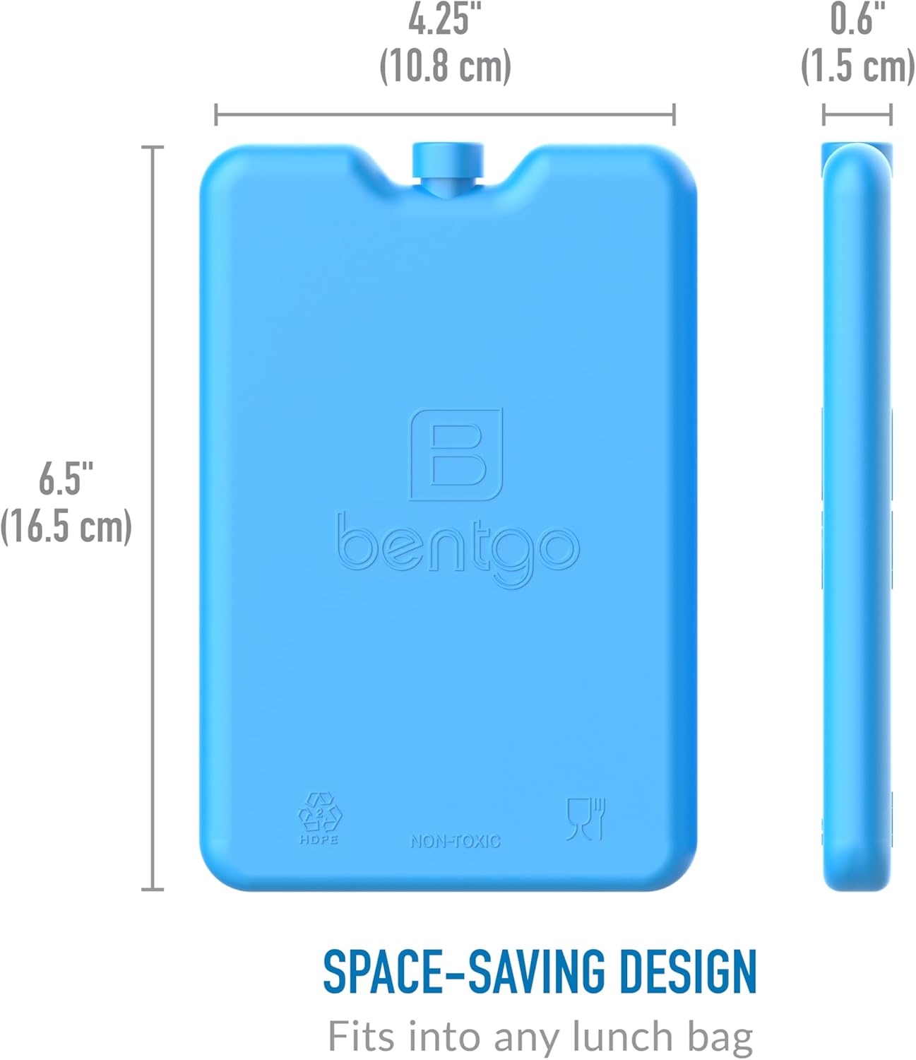 Bentgo Ice Lunch Chillers - Ultra-Thin Ice Packs Perfect for Everyday Use in Lunch Bags, Lunch Boxes and Coolers - 4 Pack (Blue)