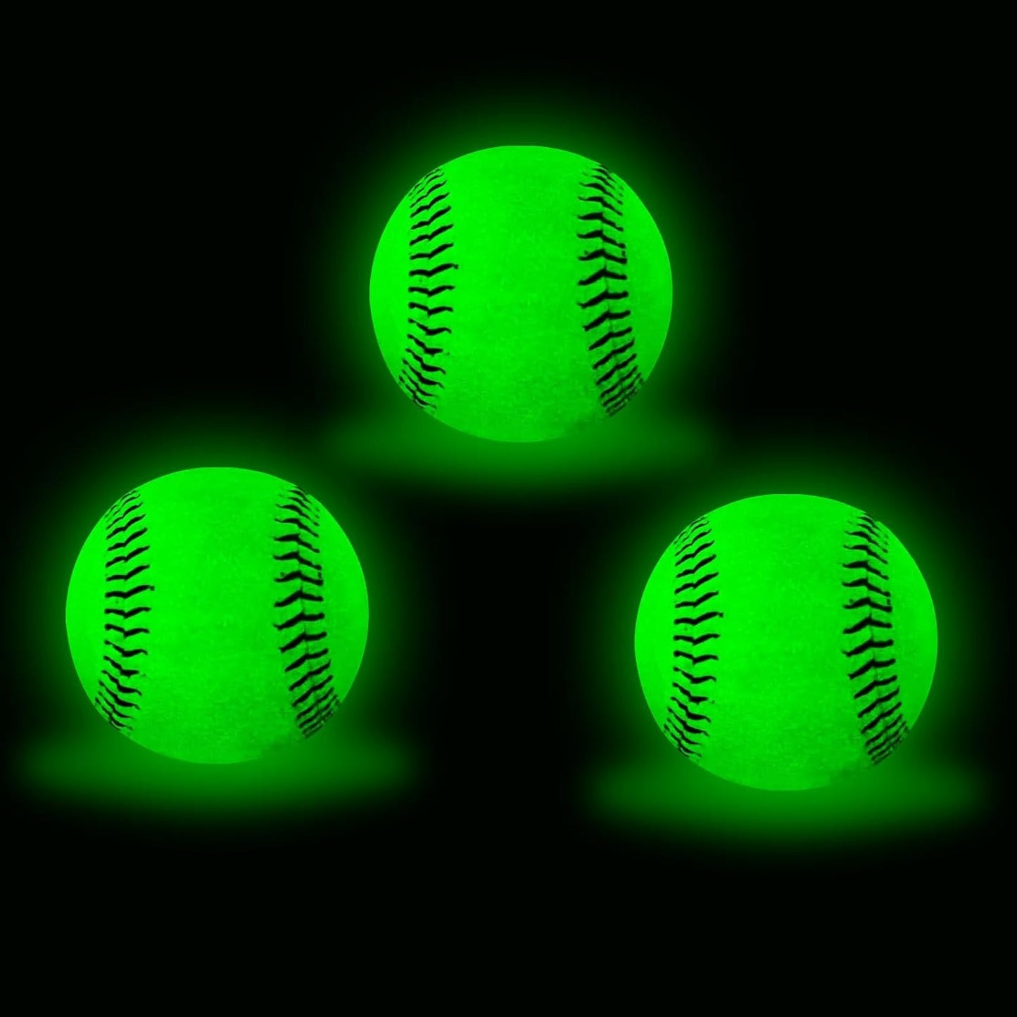 JibInfo Light Up Baseball, Glow in The Dark Baseball Luminous Base Balls for Day & Night Games and Training Gift for Fans Games Official (3 Pack)