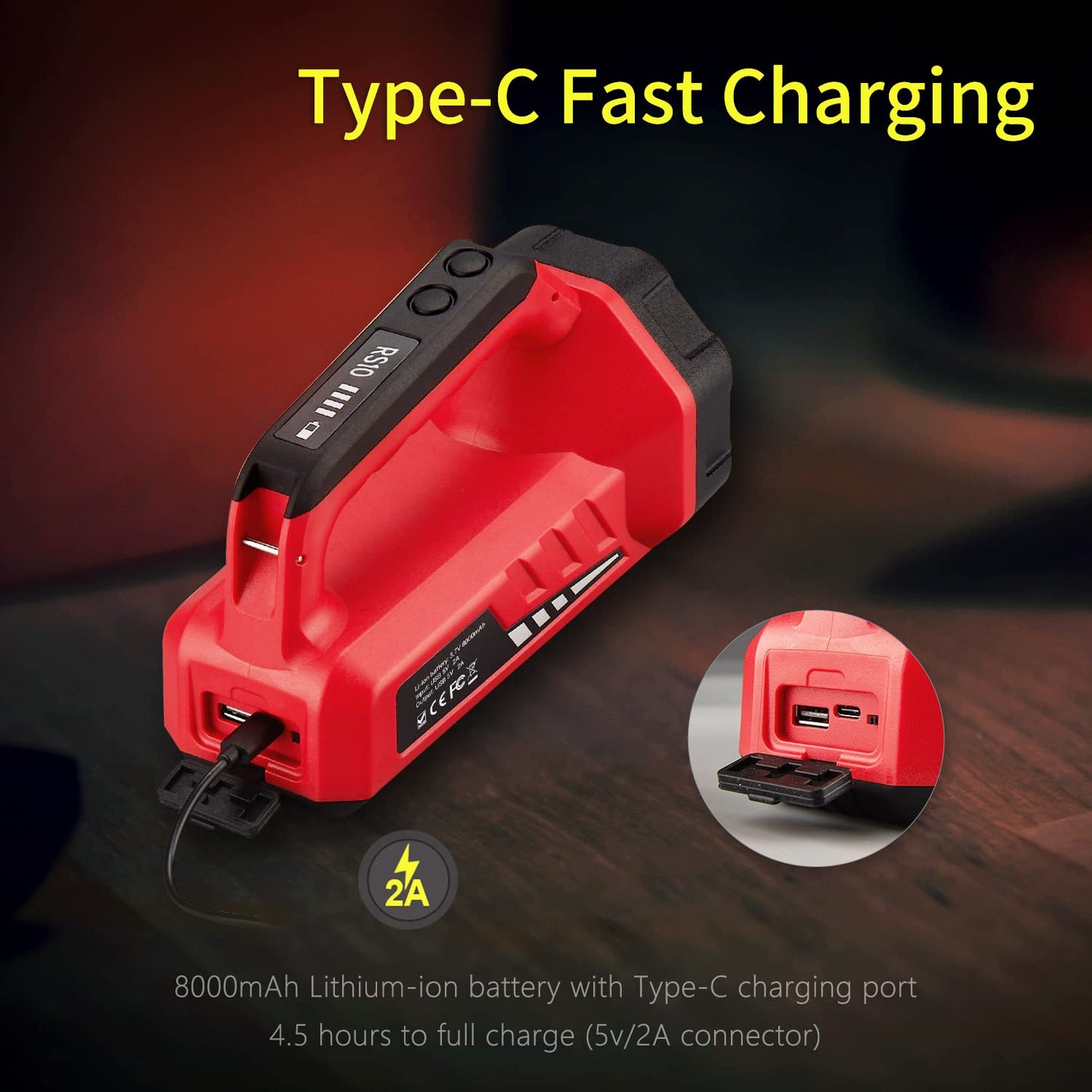 klarus RS10 Big Rechargeable Spotlight: 8000mAh Large Capacity, with Red Flood Mode, Flashlight Lantern Combo, Waterproof Heavy Duty LED Light for Camping, Power Outages and Emergencies
