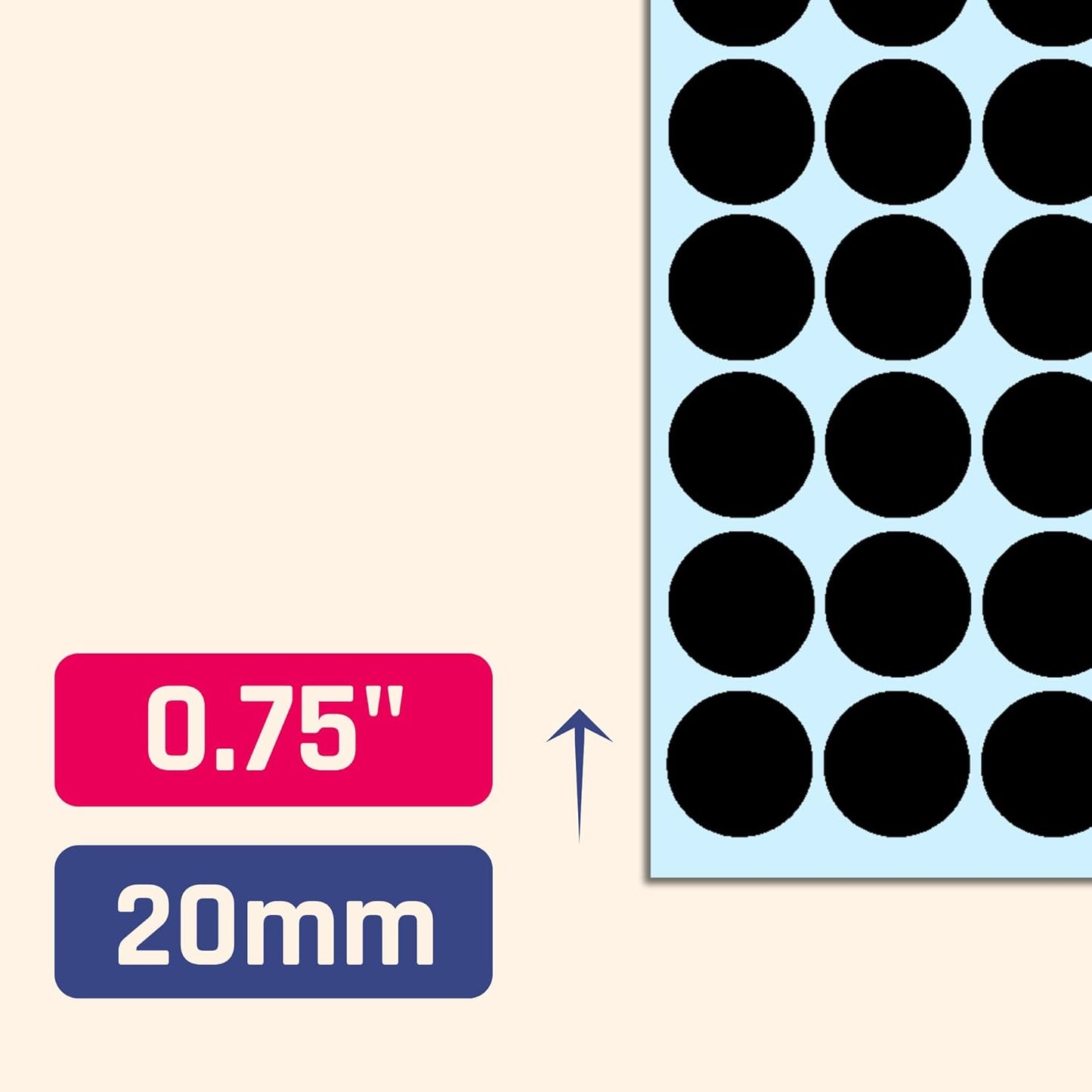 2000 Pack, 3/4" Round Dot Stickers Circle Labels - Red