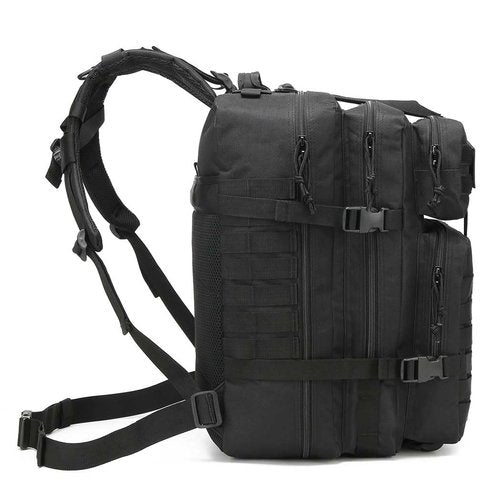 ONE WVW PIN Tactical MOLLE Backpack for Men, 45L Gym Backpacks, Large Military Daypack 3-Day Assault Pack Bug Out Bag for Rucking Hiking Fishing Camping Hunting(Black)
