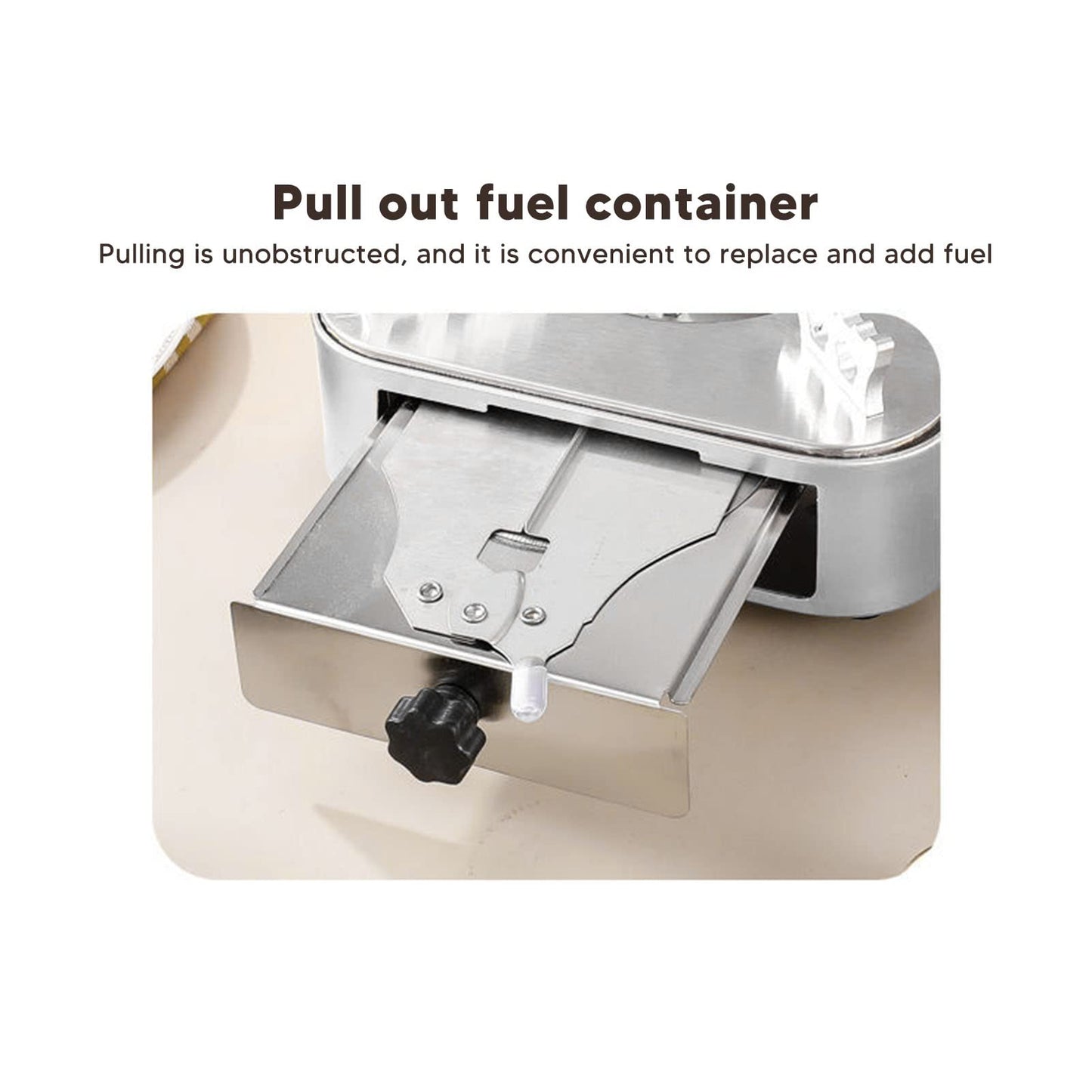 Alcohol Stove,Backpacking Stove,Portable Alcohol Stove Camping,Stainless Steel Silver One Piece Design Drawer Structure Spirit Burner for Home Outdoor Hiking