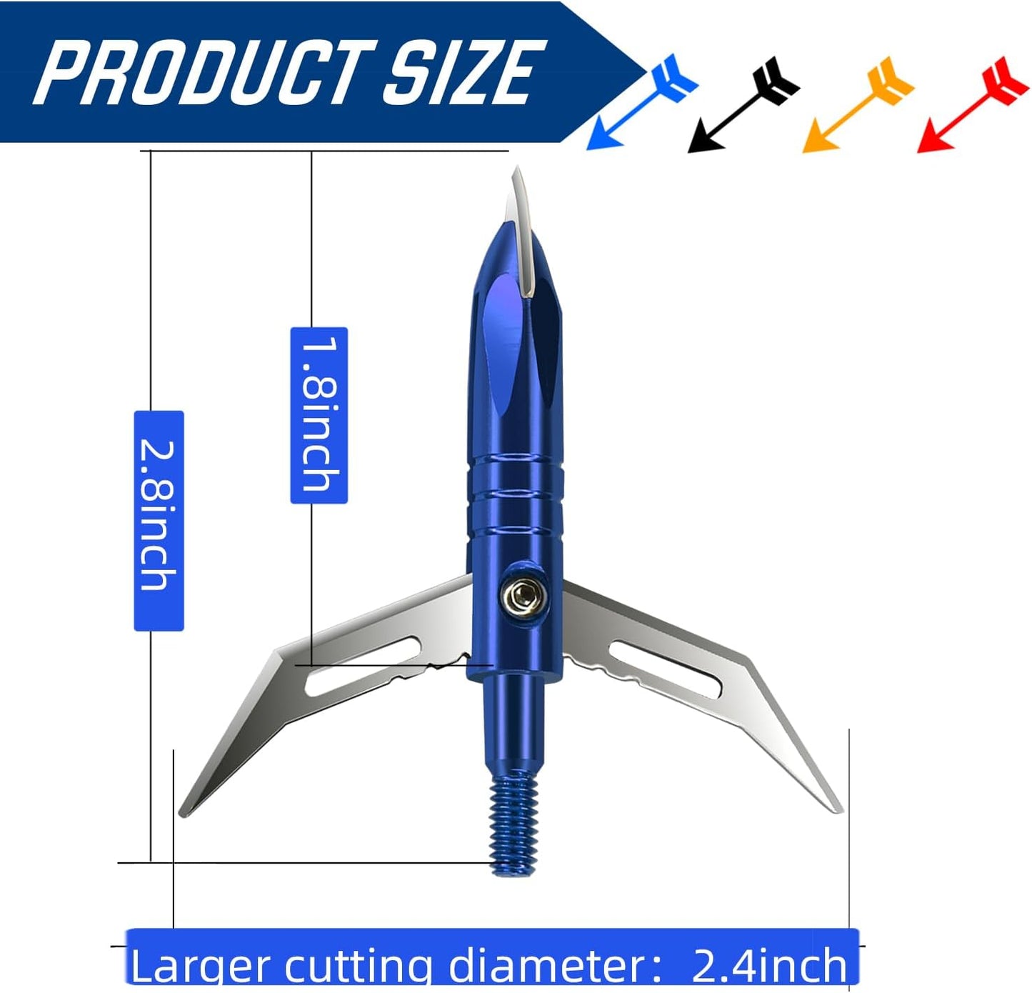 12pcs Hunting Broadheads 100 Grain Archery Broadheads 420 Stainless Steel Higher Hardness 2-Blades + 1 pc Broadhead Case for Arrowheads