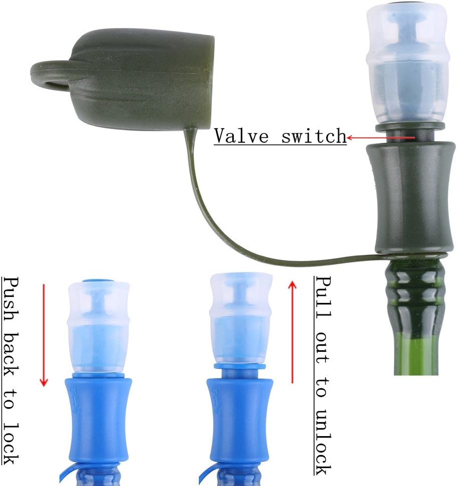 2 Pack Hydration Bladder 2 Liter/70 oz - Water Bladder Pack of 2(1 Piece Blue+1 Piece ArmyGreen) - BPA Free Hydration Pack Replacement