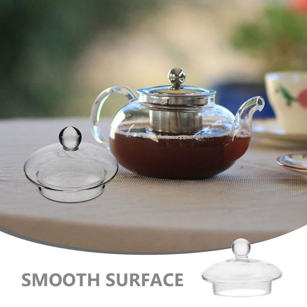 Kichvoe Replacement Glass Teapot Lid Cover for Teapots Easy to Use Teapot Accessory for Family Party and Camping