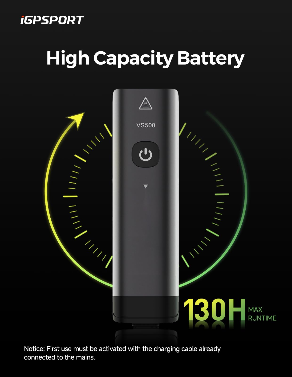 iGPSPORT VS500 Smart Bike Light, 500Lumens Auto Turn On/Off Bright Bicycle Headlight for Night Riding Rechargeable IPX6 Waterproof